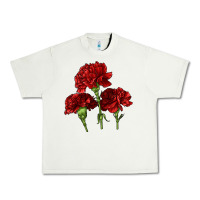 Pistachio Scarlet Red Carnation Illustrations Urban Heavy Tee - LillyAllenDesigns
