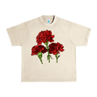 Sandshell Scarlet Red Carnation Illustrations Urban Heavy Tee - LillyAllenDesigns