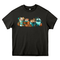 Asphalt Winter Coffee Cups Heavy Core Tee - FaDigitalArtStudio