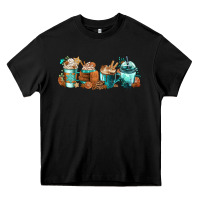 Black Winter Coffee Cups Heavy Core Tee - FaDigitalArtStudio