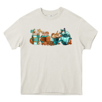 Cream Winter Coffee Cups Heavy Core Tee - FaDigitalArtStudio