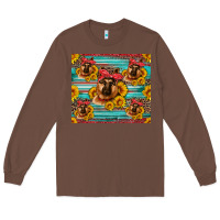 Chestnut german shepherd with sunflowers Long Sleeve Tee - Artiststas