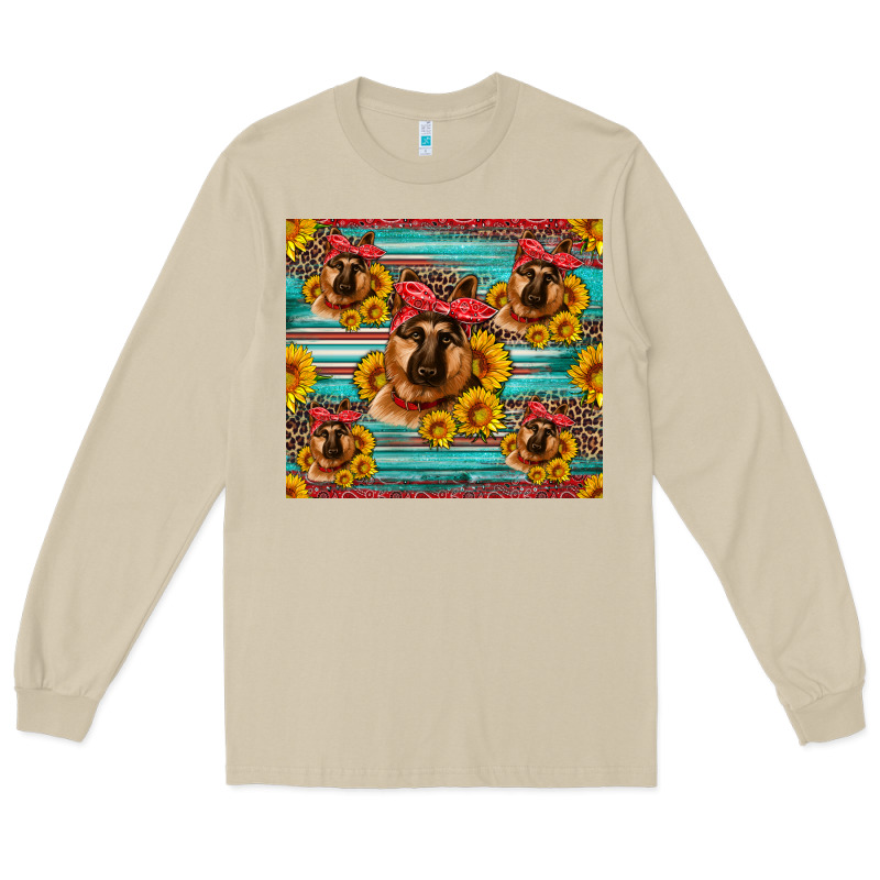 German Shepherd With Sunflowers Long Sleeve Tee by Artiststas | Teevron