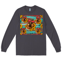 Smoke german shepherd with sunflowers Long Sleeve Tee - Artiststas