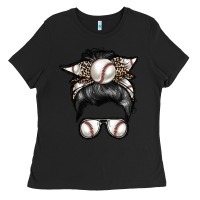 Black baseball mom Ladies Tee - RacoonDesign