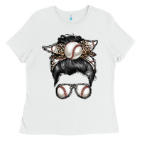 White baseball mom Ladies Tee - RacoonDesign