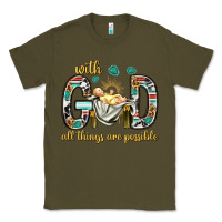 Army Green with god all things are possible with baby jesus bbs Classic Tee - BundleAndBundleShop