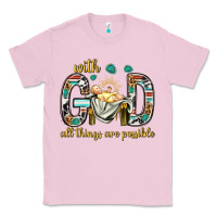 Bubblegum Pink with god all things are possible with baby jesus bbs Classic Tee - BundleAndBundleShop