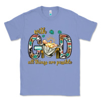 Colony Blue with god all things are possible with baby jesus bbs Classic Tee - BundleAndBundleShop
