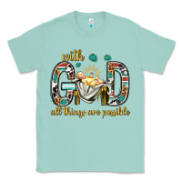 Seafoam with god all things are possible with baby jesus bbs Classic Tee - BundleAndBundleShop
