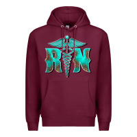 Burgundy registered medical symbol nurse Premium Hoodie - BarkalooDesign