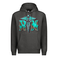 Charcoal Heather registered medical symbol nurse Premium Hoodie - BarkalooDesign