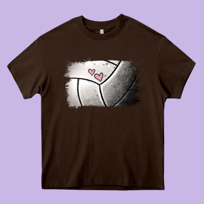 Volleyball Brushstroke Heavy Core Tee Designed By Ranaportraitstore
