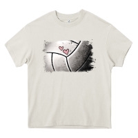 Cream Volleyball Brushstroke Heavy Core Tee - RanaPortraitStore
