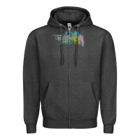 Charcoal Heather artist shot Zipper Hoodie - chombo