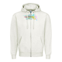 Oatmeal Heather artist shot Zipper Hoodie - chombo