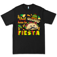 Black Just Here To Fiesta Premium Tee - CowhideDigitalArt