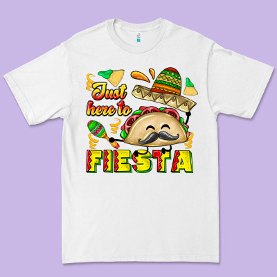 Just Here To Fiesta Premium Tee Designed By Cowhidedigitalart