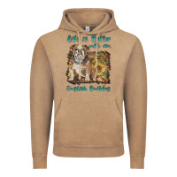 Vintage Coffee life is better with a english bulldog Vintage Hoodie - BarkalooDesign