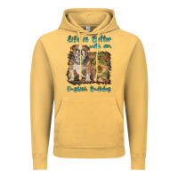 Vintage Mustard life is better with a english bulldog Vintage Hoodie - BarkalooDesign