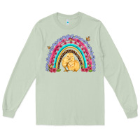 Matcha easter flowers and butterfly with chicks rainbow Long Sleeve Tee - Artiststas