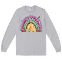 Moon Dust easter flowers and butterfly with chicks rainbow Long Sleeve Tee - Artiststas