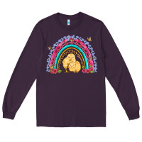 Plum easter flowers and butterfly with chicks rainbow Long Sleeve Tee - Artiststas