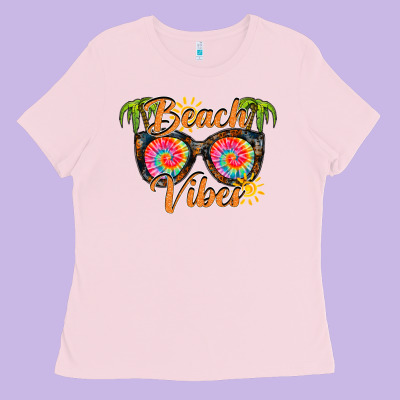 Beach Vibes Ladies Tee Designed By Racoondesign