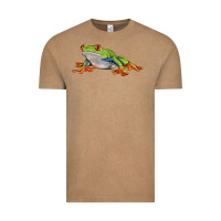 Vintage Coffee red eyed tree frog Vintage Tee - LillyAllenDesigns