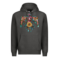 Charcoal Heather pinky western sunflower thunderbird Premium Hoodie - BarkalooDesign