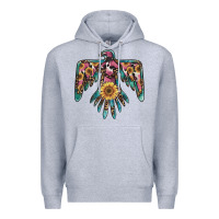 Heather Grey pinky western sunflower thunderbird Premium Hoodie - BarkalooDesign