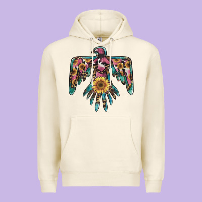 Pinky Western Sunflower Thunderbird Premium Hoodie Designed By Barkaloodesign