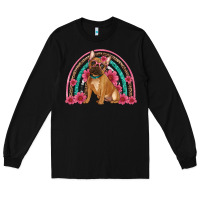 Black french bulldog floral rainbow Long Sleeve Tee - Artiststas