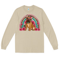 Mushroom french bulldog floral rainbow Long Sleeve Tee - Artiststas