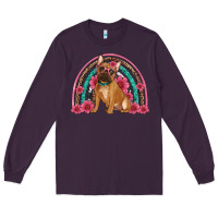 Plum french bulldog floral rainbow Long Sleeve Tee - Artiststas