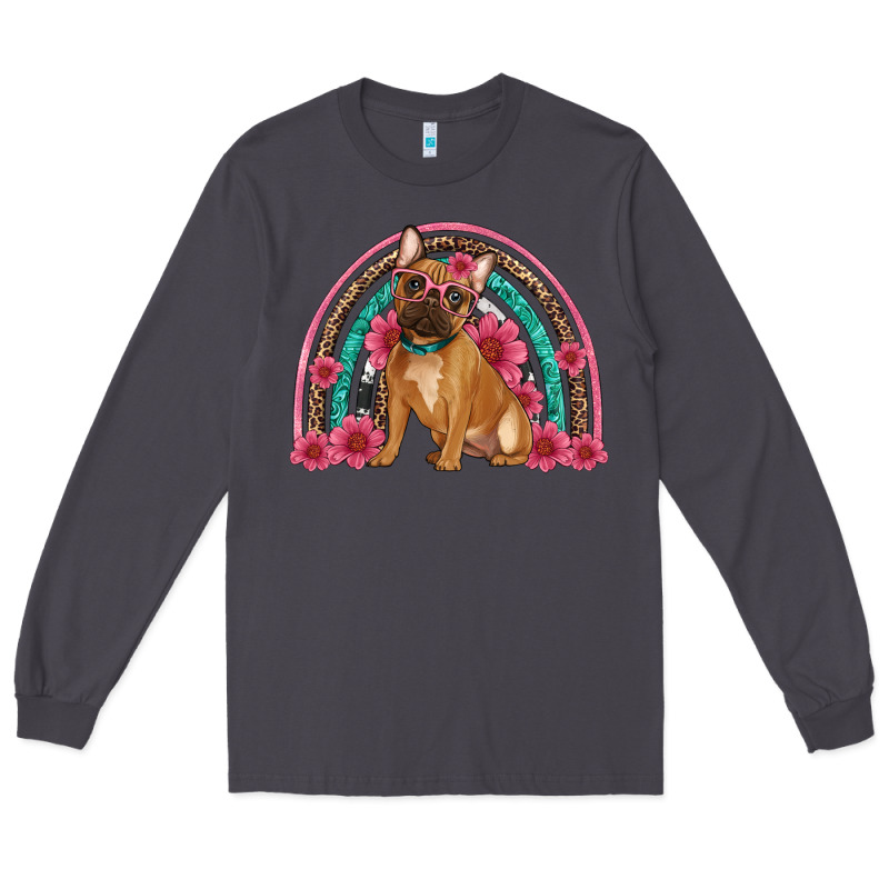 French Bulldog Floral Rainbow Long Sleeve Tee by Artiststas | Teevron
