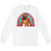 White french bulldog floral rainbow Long Sleeve Tee - Artiststas