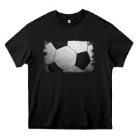 Black Soccer Ball Brushstroke Heavy Core Tee - RanaPortraitStore