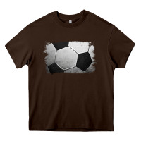 Chocolate Brown Soccer Ball Brushstroke Heavy Core Tee - RanaPortraitStore
