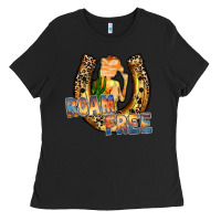 Black cowgirl horseshoe Ladies Tee - RacoonDesign