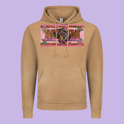 Danchshund Mom License Plate Template Vintage Hoodie Designed By Barkaloodesign