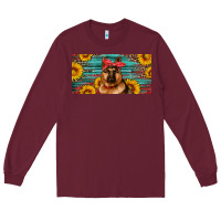 Burgundy german shepherd with sunflowers license plate Long Sleeve Tee - Artiststas