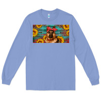 Colony Blue german shepherd with sunflowers license plate Long Sleeve Tee - Artiststas