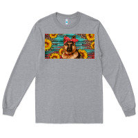 Heather Grey german shepherd with sunflowers license plate Long Sleeve Tee - Artiststas