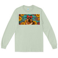 German Shepherd With Sunflowers License Plate Long Sleeve Tee | Teevron