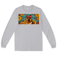 Moon Dust german shepherd with sunflowers license plate Long Sleeve Tee - Artiststas