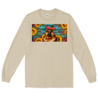 Mushroom german shepherd with sunflowers license plate Long Sleeve Tee - Artiststas