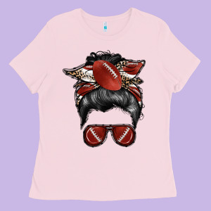 Football Mom Ladies Tee Designed By Racoondesign