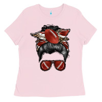Bubblegum Pink football mom Ladies Tee - RacoonDesign