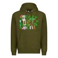 Army Green st.patricks one lucky cna  nurse Premium Hoodie - BarkalooDesign